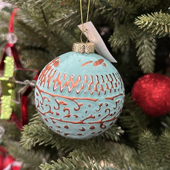 Lenox Turquoise Glass Ornament Ball Set - Picture 5 of 5